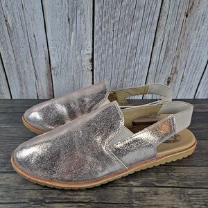 Sorel Ella Metallic Rose Gold Slingback Mule Sandals Women's Sz 7.5 (VGC)